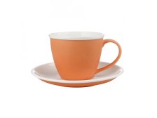 Šálek+podšálek 250ml oranžový porcelán