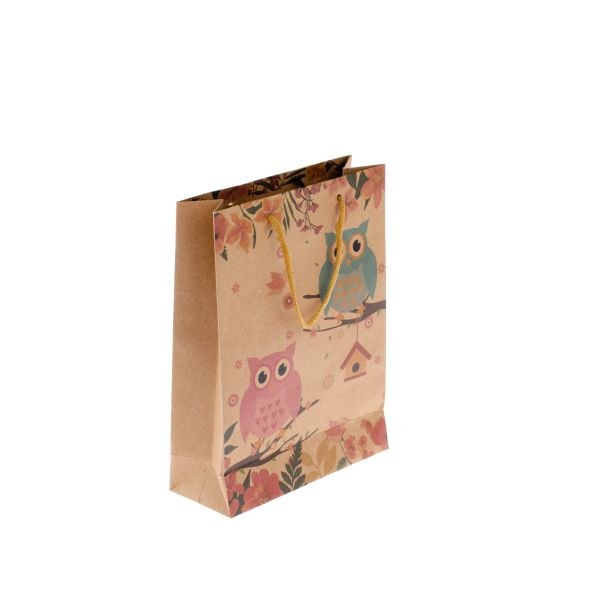 Taška dárková 15x20cm Sovičky mix - Domácnost a úklid nákupní a dárkové tašky, koše, obaly