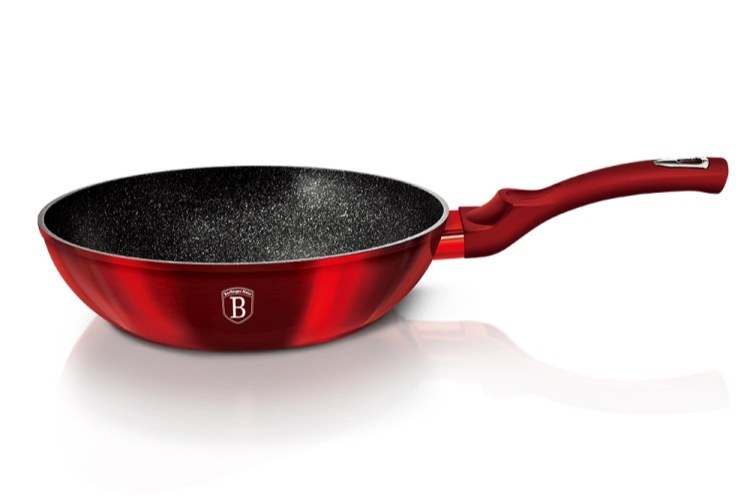 Wok 28cm Burgundy Mettalic mramor povrch Wok 28cm Burgundy Mettalic mramor povrch - Kuchyně nádobí, příslušenství