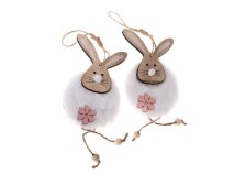 Zajíc závěs. 7x12cm dřevo/textil