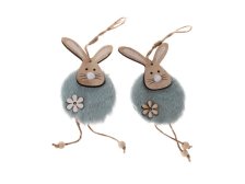 Zajíc závěs.7x12cm textil/dřevo