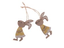 Zajíc závěs.žlutý 10x14cm dřevo