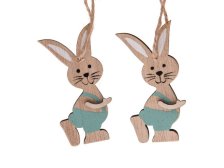 Zajíc závěs.zelený 10x14cm dřevo