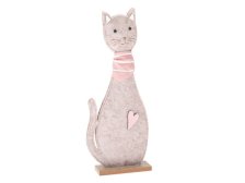 Kočka růžová 32,5cm filc