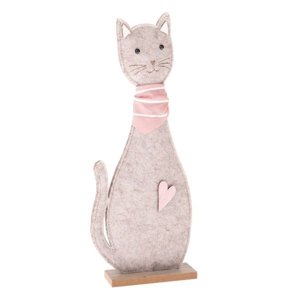 Kočka růžová 32,5cm filc Kočka růžová 32,5cm filc - Domácnost a úklid bytové dekorace, textilní doplňky