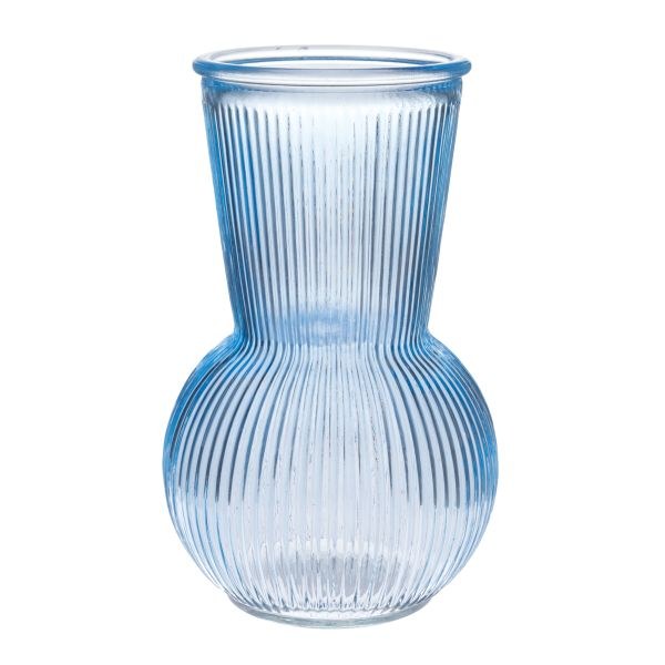 Váza 17,5cm modrá,sklo - Domácnost a úklid bytové dekorace,textilní doplňky