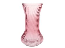 Váza 21cm růžová,sklo