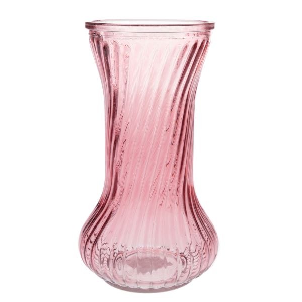 Váza 21cm růžová,sklo - Domácnost a úklid bytové dekorace,textilní doplňky