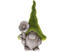 Skřítek s květinou 25cm, keramika