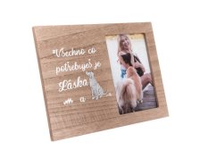 Fotorámeček Láska a pes 24x18cm, dřevo