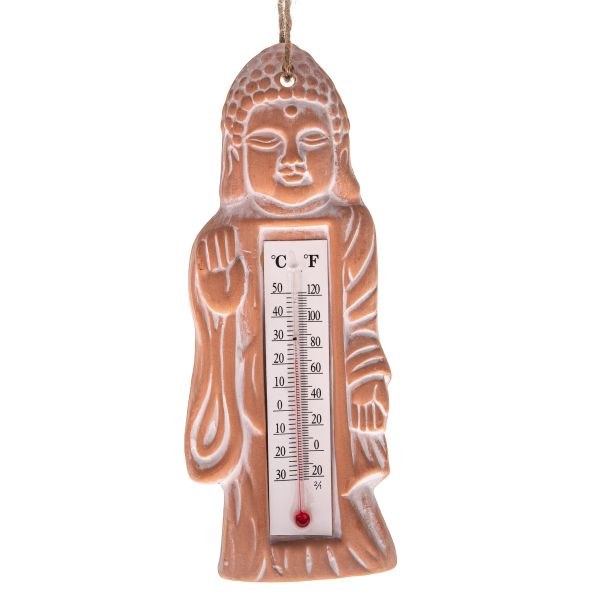Teploměr Budha 22cm závěsný,keramika - Domácnost a úklid potřeby a pomůcky pro domácnost