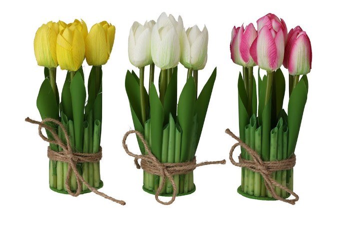 Dekorace Tulipány 6x19cm mix druhů Dekorace Tulipány 6x19cm mix druhů - Domácnost a úklid bytové dekorace, textilní doplňky