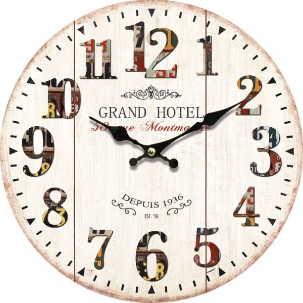 Hodiny 34cm Grand Hotel, dřevo