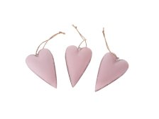 Srdce závěs.11x6,5cm růžové, kov