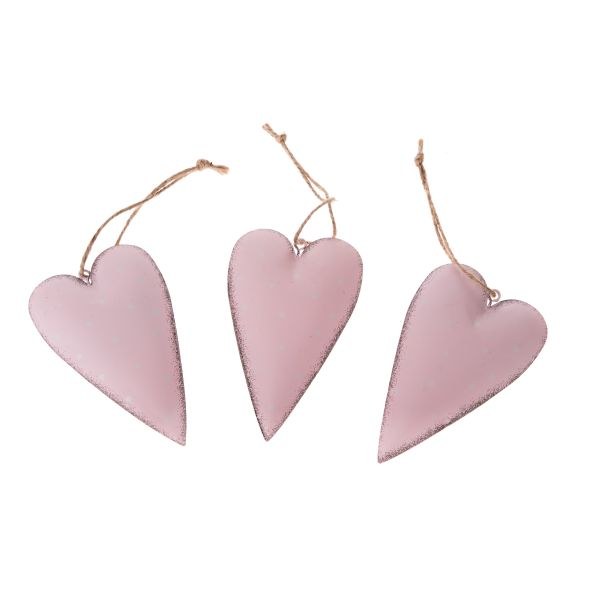 Srdce závěs.11x6,5cm růžové, kov Srdce závěs.11x6,5cm růžové, kov - Domácnost a úklid bytové dekorace, textilní doplňky