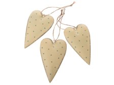 Srdce závěsné 11x6,5cm žluté kov