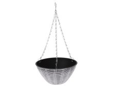 Obal na květináč 30cm závěsný černý Eko plast