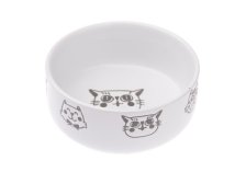 Miska pro kočku 12cm/300ml bílá keramika