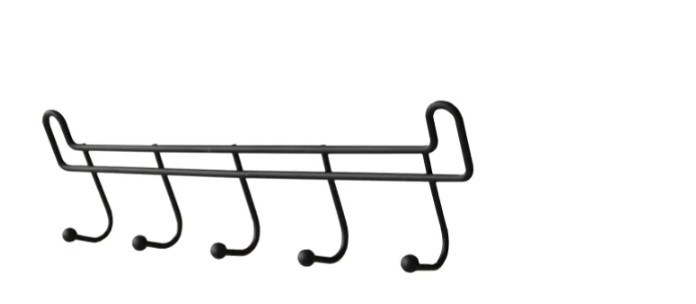 Věšák 5 háčků/27cm Slim černý drát Věšák 5 háčků/27cm Slim černý drát - Domácnost a úklid potřeby a pomůcky pro domácnost