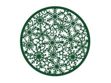Prostírání 35cm Vločky zelené, plsť