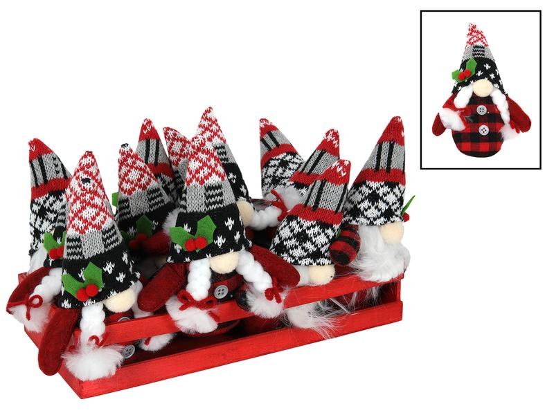 Skřítek vánoční červený 15cm textilní Skřítek vánoční červený 15cm textilní - Domácnost a úklid Zima + Vánoce