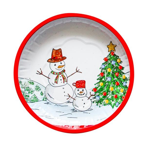 Podnos Sněhulák 26cm,plech Podnos Sněhulák 26cm,plech - Domácnost a úklid Zima + Vánoce