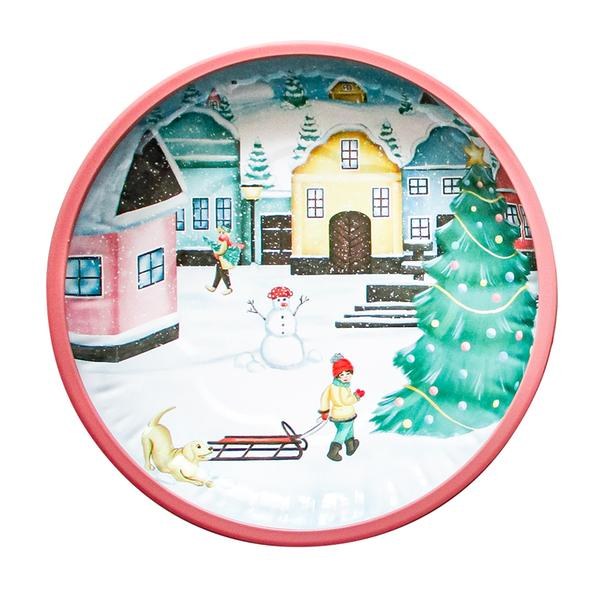 Podnos Vesnička 26cm,plech Podnos Vesnička 26cm,plech - Domácnost a úklid Zima + Vánoce
