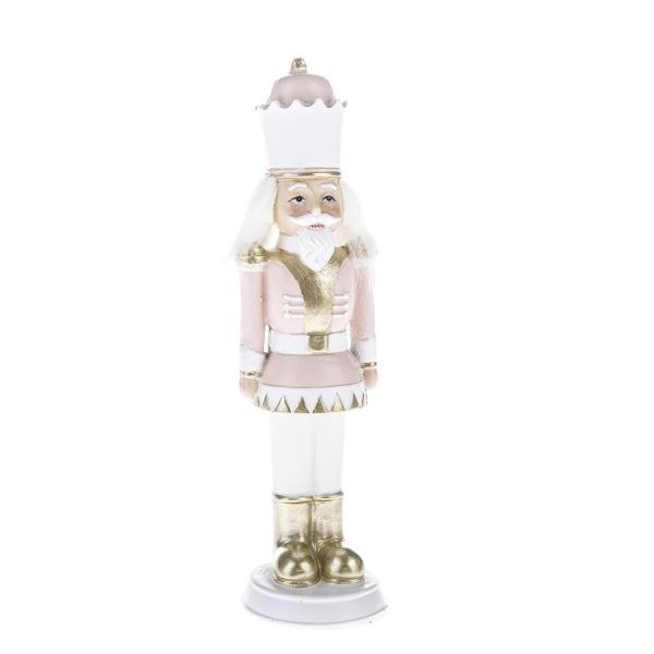Louskáček růžovo/bílý 17,5cm polyresin - Domácnost a úklid Zima + Vánoce
