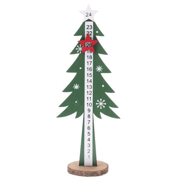 Adventní kalendář STROM 30cm zelený,dřevo