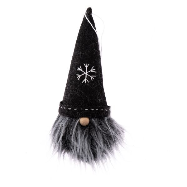 Skřítek závěs.19cm černý filc Skřítek závěs.19cm černý filc - Domácnost a úklid Zima + Vánoce