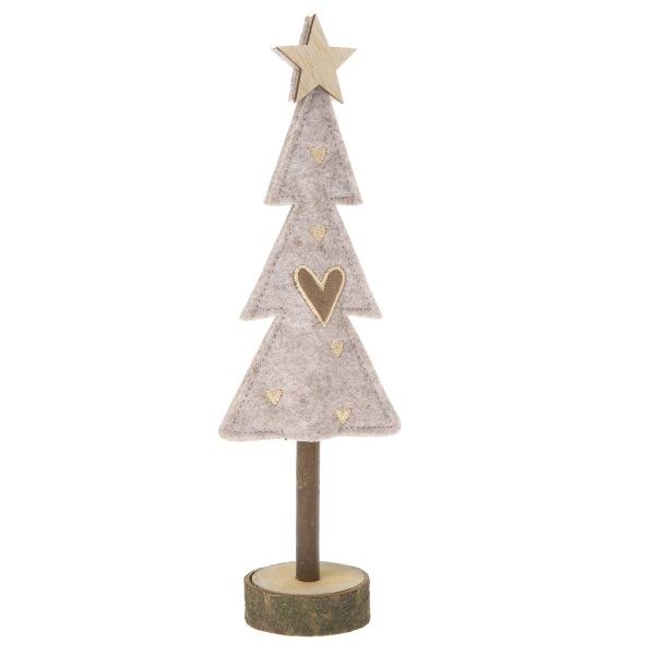 Stromek Vánoční 28cm béžový,textil/dřevo Stromek Vánoční 28cm béžový,textil/dřevo - Domácnost a úklid Zima + Vánoce