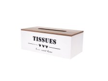 Krabička na kapesníky TISSUES bílá, dřevo
