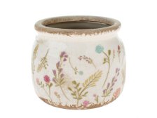 Květináč 12x9,5cm Květy, keramika