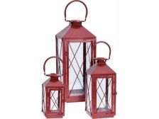 Lucerna 34cm kovová červená B