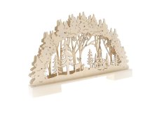 Vánoční LED krajina 40cm vyřezávaná dřevo