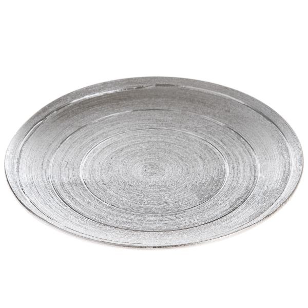 Podnos 25,5cm stříbrný,keramika Podnos 25,5cm stříbrný,keramika - Domácnost a úklid Zima + Vánoce