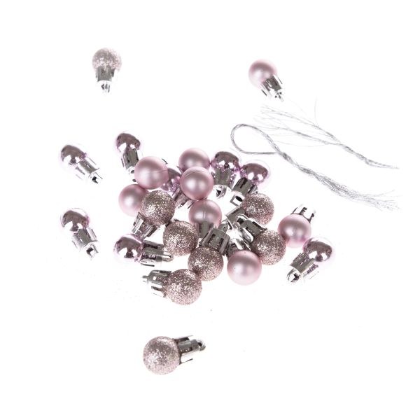 Sada kouliček mini 1,5cm/24ks růžové PVC Sada kouliček mini 1,5cm/24ks růžové PVC - Domácnost a úklid Zima + Vánoce