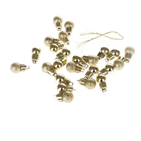 Sada kouliček mini 1,5cm/24ks zlaté PVC Sada kouliček mini 1,5cm/24ks zlaté PVC - Domácnost a úklid Zima + Vánoce