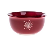 Miska s Vločkou 14cm červená,keramika