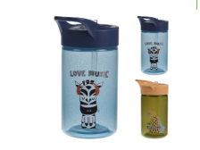 Láhev dětská+brčko 430ml PH mix barev a dekorů