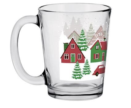 Hrnek 310ml Snow Village sklo - Kuchyně stolování