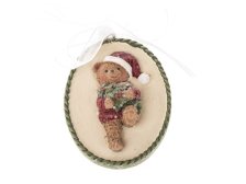 Medvídek v rámečku závěs.5,5cm,polyresin 49758