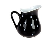 Džbán 500ml černý s puntíky keramika