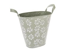 Obal na květináč 18x22,5cm sv.zelený plech