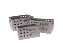 Přepravka 10x20x11cm Home šedá dřevo