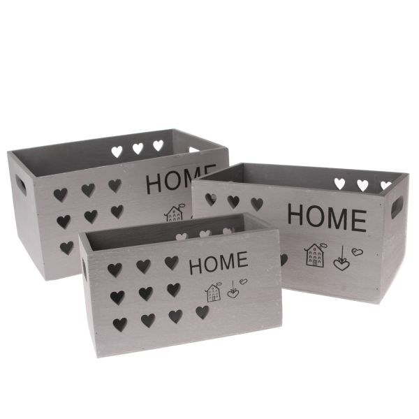 Přepravka 20x30x15cm Home šedá dřevo Přepravka 20x30x15cm Home šedá dřevo - Domácnost a úklid bytové dekorace, textilní doplňky