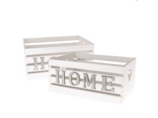 Přepravka 29x20x13cm Home bílá dřevo