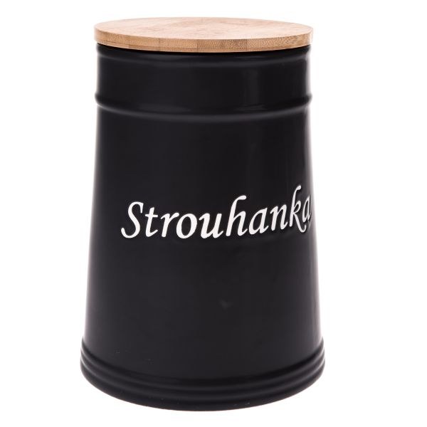 Dóza Strouhanka 2,190l/20,5x15cm černá keramika - Domácnost a úklid bytové dekorace, textilní doplňky