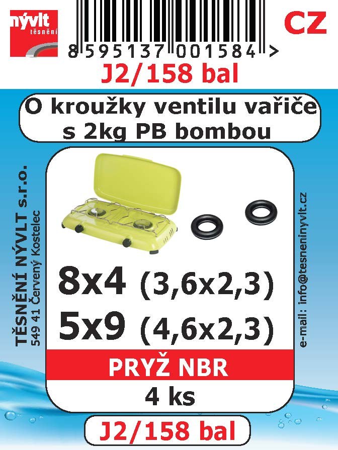 J2/158 těsnění PB vařič 2kg/4ks J2/158 těsnění PB vařič 2kg/4ks - Domácnost a úklid potřeby a pomůcky pro domácnost
