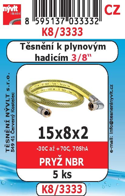 K8/3333 těsnění plyn.hadice 3/8"-5ks NBR K8/3333 těsnění plyn.hadice 3/8"-5ks NBR - Domácnost a úklid potřeby a pomůcky pro domácnost